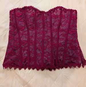 Elegant Burgundy Lace Corset